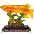琉璃工藝品旺財(cái)擺件 招財(cái)金龍魚