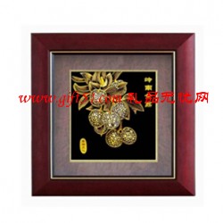 廣州特色嶺南金荔金箔畫(huà)擺件